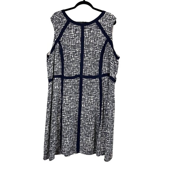Cato Dress 24W Blue Midi Neutral Preppy Boho Western Retro Classic Old Money - Picture 1 of 11